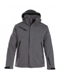 Lined Softshell Winter Jacket with Removable Hood for Men Printer