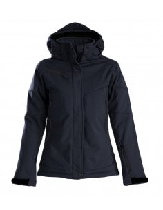 Lined Softshell Winter Jacket with Removable Hood for Women Printer