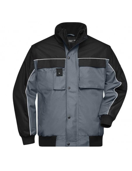 James & Nicholson Men's Winter Work Jacket with removable sleeves