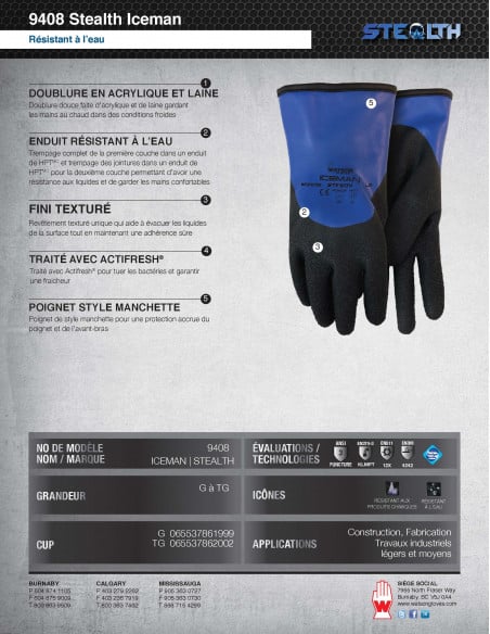 Waterproof glove with wool lining 9408 Man Watson Gloves