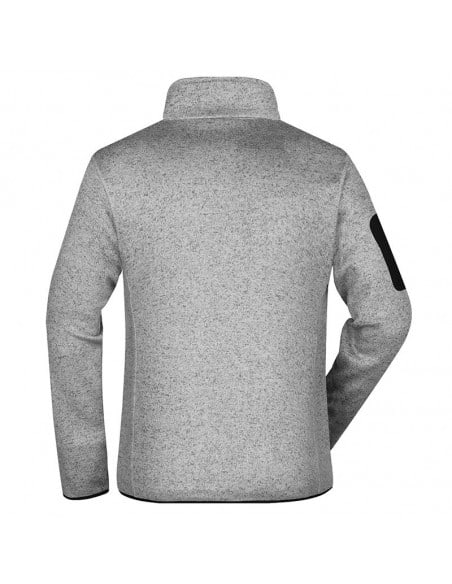 Men's Knitted Fleece Jacket with stand-up collar  James Nicholson