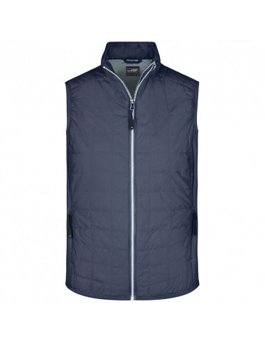 Men's Padded Vest in material mix James & Nicholson