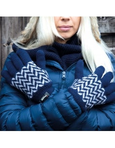 Gants Hiver doublés Thinsulate Femme à motifs