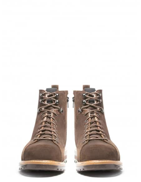 Bottes Canadiennes à lacets Homme Anfibio Doublées 100% Laine Naturelle