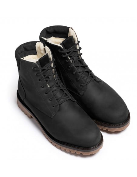 Anfibio Canadian 100% Natural Wool Winter Lace-up Boots for Men