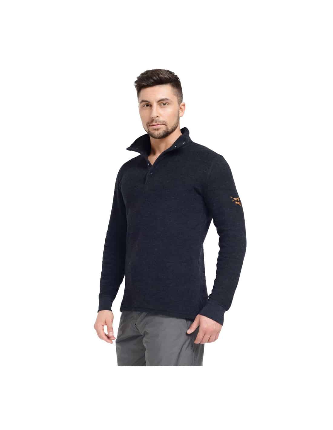 Tee Shirt en laine et soie barrière anti-froid pour homme