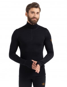 Men's thermal jersey with zipped collar in Merino wool -30°C