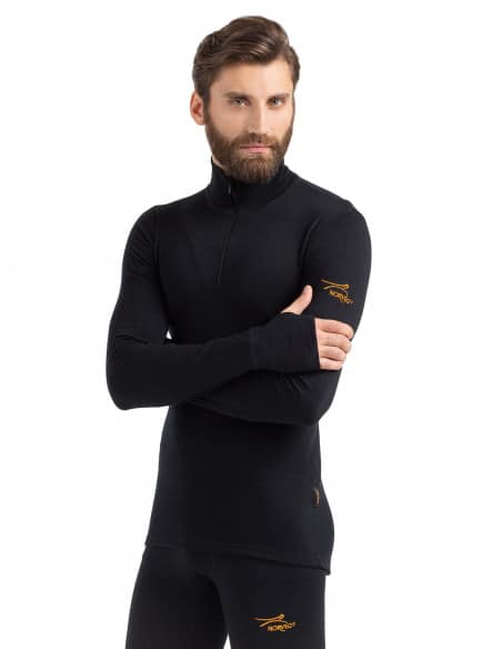 Men's thermal jersey with zipped collar in Merino wool -30°C